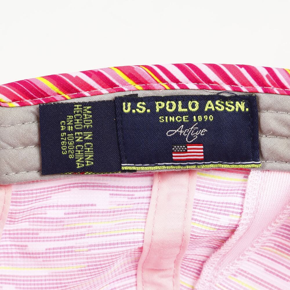 US Polo Assn Womens Athletic H&L Walking Running Biking Packable Hat Pink Multi - Picture 8 of 8